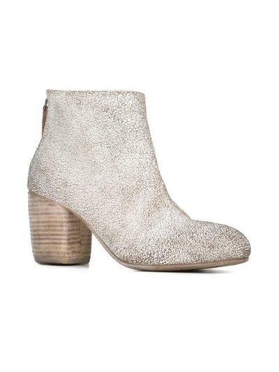 Shop Marsèll Cracked Design Ankle Boots In White