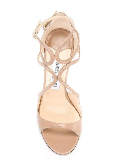 Shop Jimmy Choo Lance Sandals In Nude & Neutrals