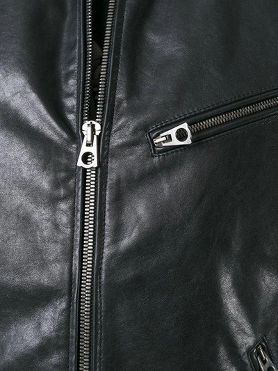 Shop Dolce & Gabbana Bomber Sleeve Leather Jacket