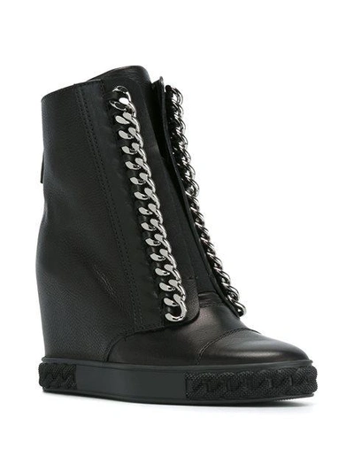 Shop Casadei Chain Detail Wedge 'sneakers'