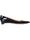 RUPERT SANDERSON embellished ballerina shoes,PATENTLEATHER100%