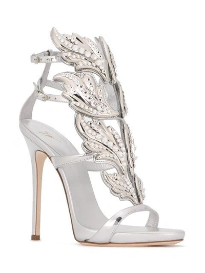 Giuseppe Zanotti Crystal-embellished Metallic Leather Wing Sandals In ...