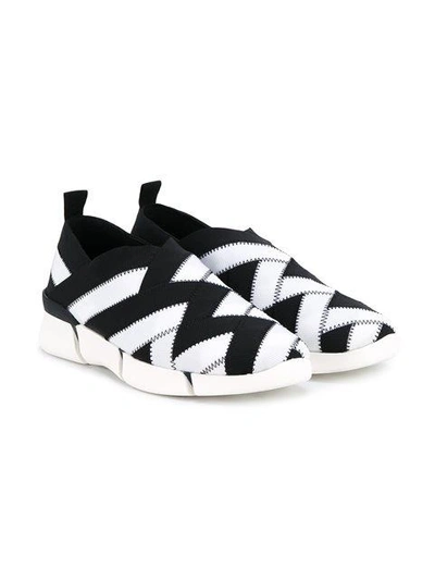 Shop Stella Mccartney Slip-on Woven Sneakers - Black