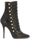 BALMAIN 'Alienor' lace-up ankle boots,LEATHER100%