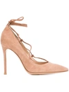 Gianvito Rossi Femi Lace-up Suede Pumps