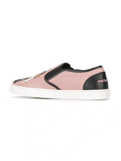 Shop Dolce & Gabbana Designer's Patch Slip-on Sneakers