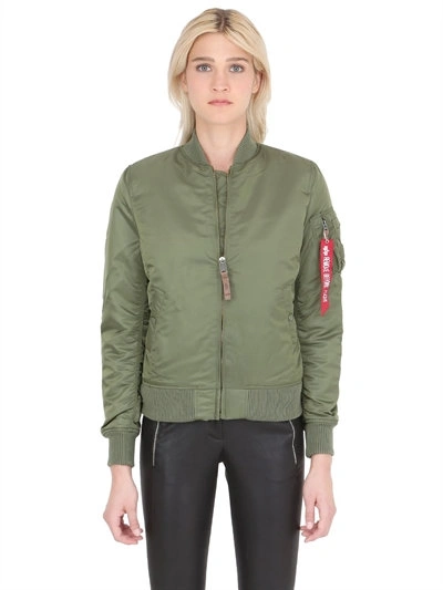 Shop Alpha Industries Slim Fit Nylon Bomber, Khaki