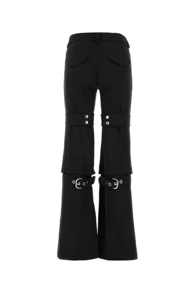 Off-white Cotton Cargo Trousers In Black