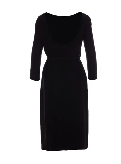 Gucci Women Silk Cady Mid-lenght Dress In Black