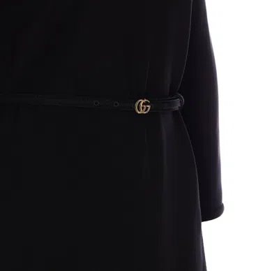 Gucci Women Silk Cady Mid-lenght Dress In Black