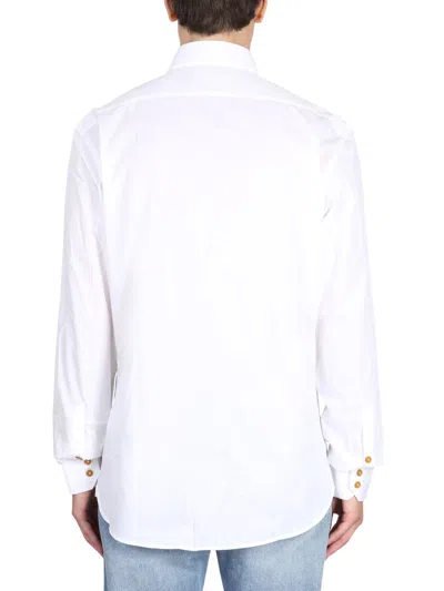 Vivienne Westwood Shirt With Subtle Orb Embroidery And Tailored Fit In White