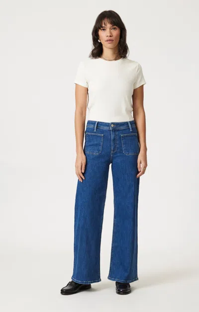 Mavi Paloma Marine Wide Leg In Mid Brushed Flex Blue In Medium Blue
