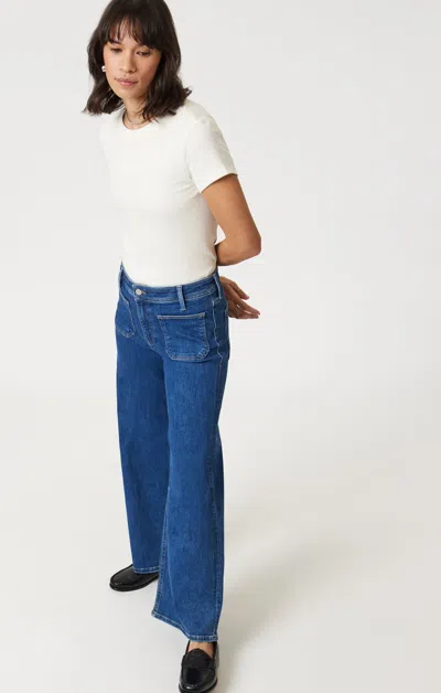 Mavi Paloma Marine Wide Leg In Mid Brushed Flex Blue In Medium Blue