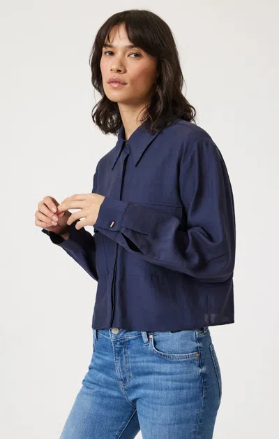 Mavi Double Pocket Long Sleeve Shirt In Naval Academy In Dark Blue
