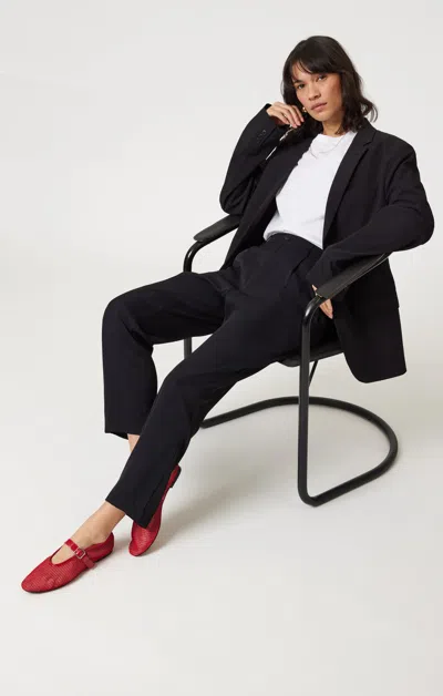 Mavi Pleated Tapered Pants In Black In Black