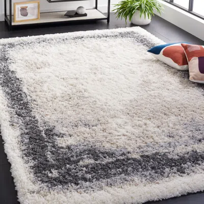 Safavieh Fontana Shag Area Rug, Ivory / Grey Flokati Style Non-shedding
