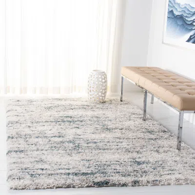 Safavieh Fontana Shag Area Rug, Ivory / Grey Modern Style Non-shedding
