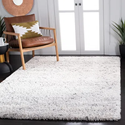 Safavieh Fontana Shag Area Rug, Ivory / Green Modern Style Non-shedding