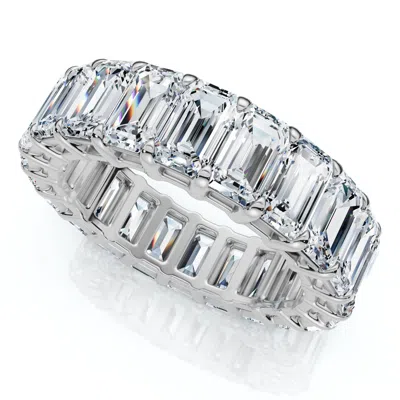 Pompeii3 6ct Emerald Cut Diamond Eternity Ring 14k Gold Or Platinum Lab Grown In Silver