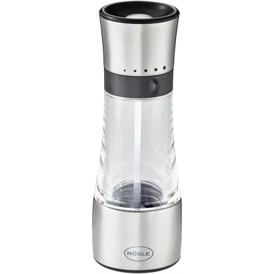 Rosle 7.1 Inch Stainless Steel And Acrylic Adjustable Spice Mill In Silver
