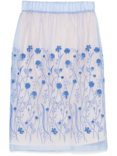 P.a.r.o.s.h Palazzo Trousers Blue In Multicolor