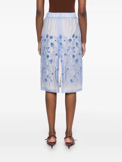 P.a.r.o.s.h Palazzo Trousers Blue In Multicolor