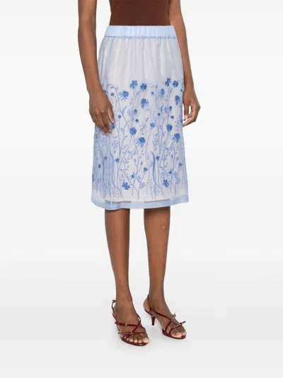 P.a.r.o.s.h Palazzo Trousers Blue In Multicolor