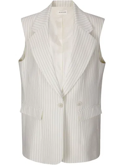 P.a.r.o.s.h . Tailored Sleeveless Pinstriped Jacket In Brown