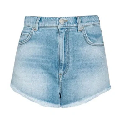 Pinko Woman Denim Shorts Blue Size 28 Cotton In Multicolor