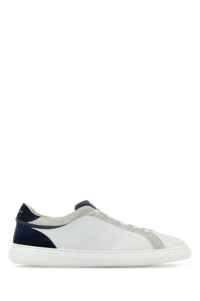 Givenchy Leather Panelled Flat Sole Sneakers In Whiteblue