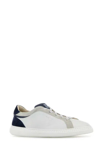 Givenchy Leather Panelled Flat Sole Sneakers In Whiteblue