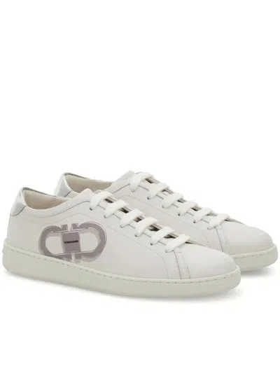 Ferragamo Double Gancini Sneaker In Grey