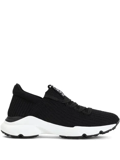 Tod's Comfortable Rubber And Fabric Sneakers In Black
