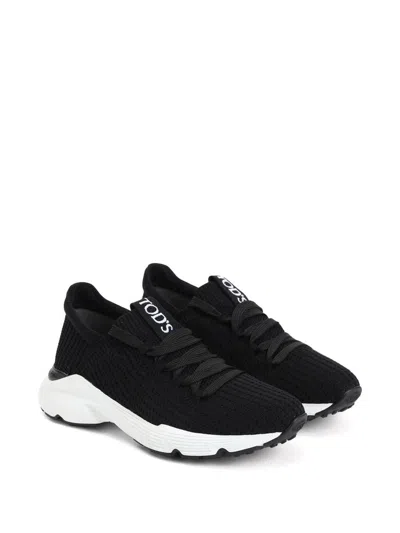 Tod's Comfortable Rubber And Fabric Sneakers In Black