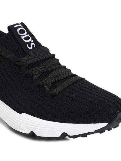 Tod's Comfortable Rubber And Fabric Sneakers In Black