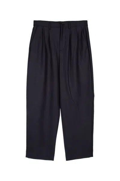 Paul & Shark Cropped Pleated Trousers With Belt Loops And Flap Back Pockets In 050