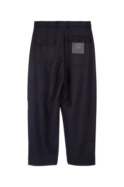 Paul & Shark Cropped Pleated Trousers With Belt Loops And Flap Back Pockets In 050