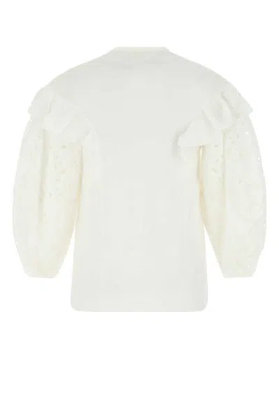 Chloé Ruffled Yoke Blouse In 107