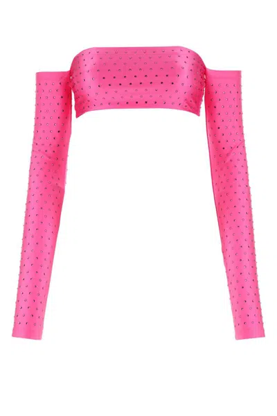 The Andamane Lexi Crystal-embellished Top In Purple