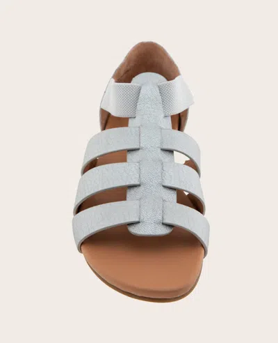 Gentle Souls - Lennon Metallic Fisherman Sandal In Matte Silver Leather