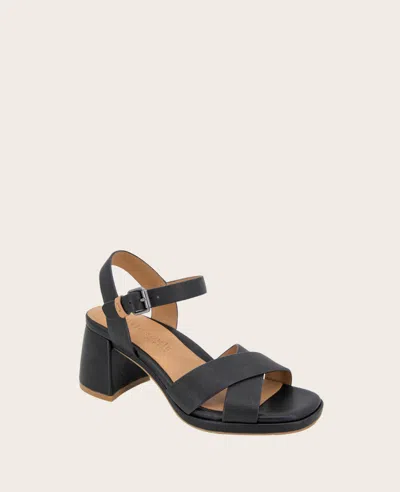 Gentle Souls - Rimini Leather X Heel Sandal In Black Leather