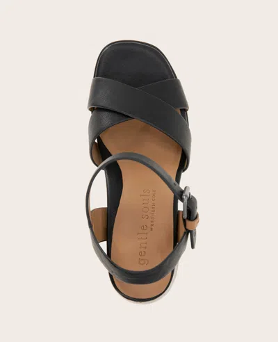 Gentle Souls - Rimini Leather X Heel Sandal In Black Leather