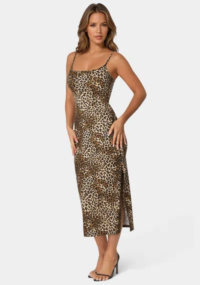 Bebe Printed Tank Maxi Dress In Cheetah
