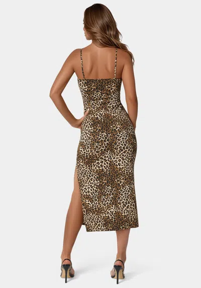 Bebe Printed Tank Maxi Dress In Cheetah