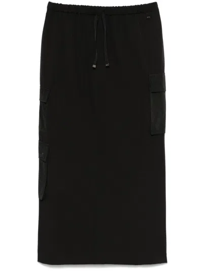 Herno Drawstring Midi Skirt In Black