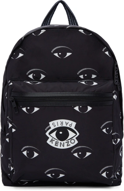 Kenzo Black Allover Eye Backpack | ModeSens