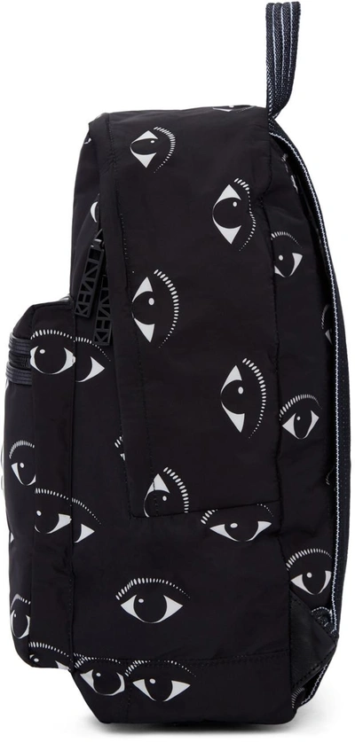 Shop Kenzo Black Nylon Eye Backpack