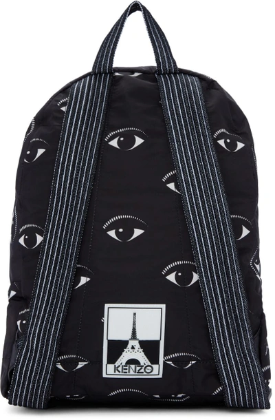 Shop Kenzo Black Nylon Eye Backpack