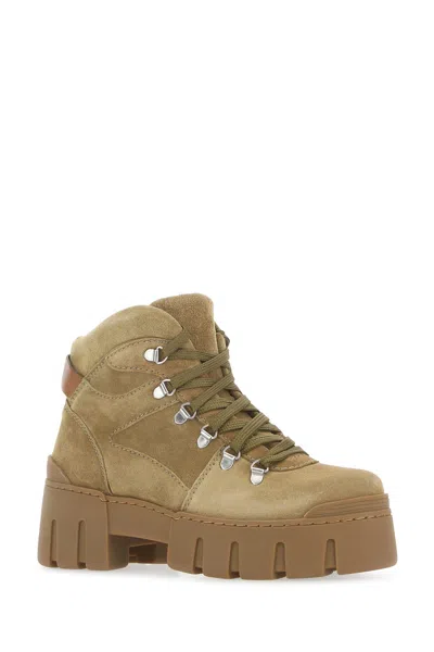 Isabel Marant Women Beige Suede Mealie Ankle Boots