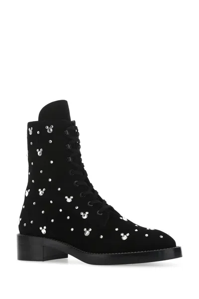 Stuart Weitzman Black Suede Ankle Boots